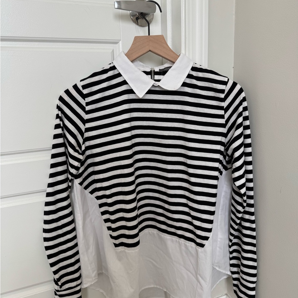 French Connection Black and White Blouse